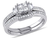 Princess Cut Diamond Engagement Ring & Wedding Band 1/2 Carat (ctw) Wedding Set  in 10K White Gold